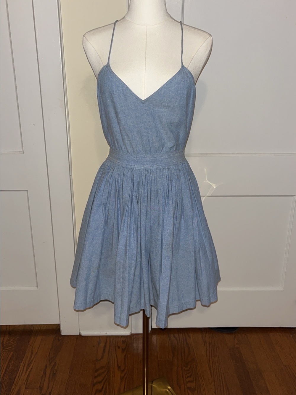 Isaac Mizrahi Light Blue Spaghetti-Strap Skater Dress